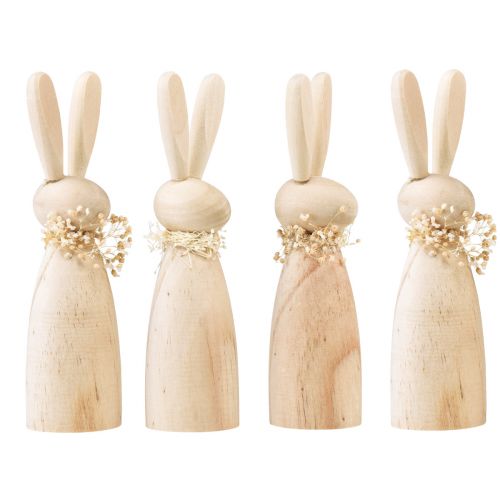 Floristik24 Conejitos de madera conejitos decorativos decoracion seca natural 18×4×5cm 4uds