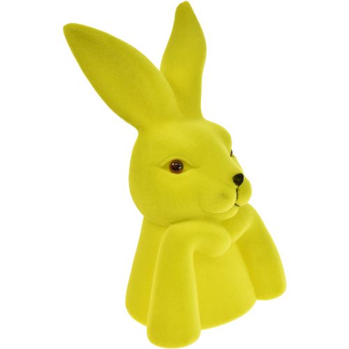 Floristik24 Thinking Bunny Busto de Conejito de Pascua Amarillo Verde 16,5×13×27cm