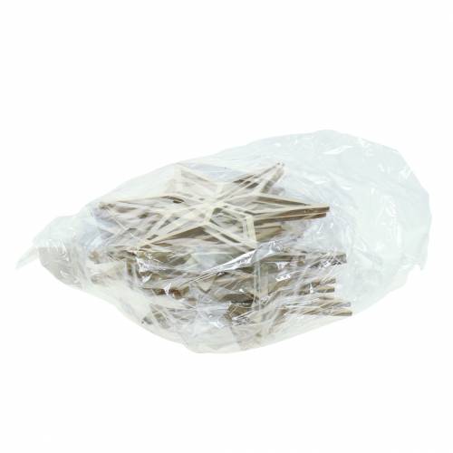 Floristik24 Madera estrella 3D para colgar 13,5cm 6pcs