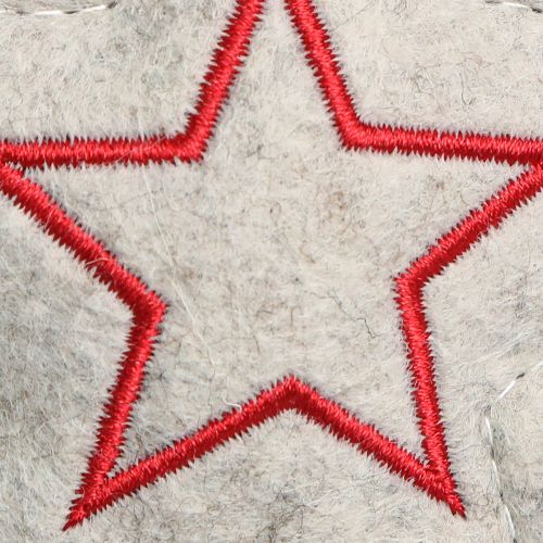 Artículo Estrellas de fieltro para colgar estrellas adornos para árboles de Navidad beige 13cm 6 piezas