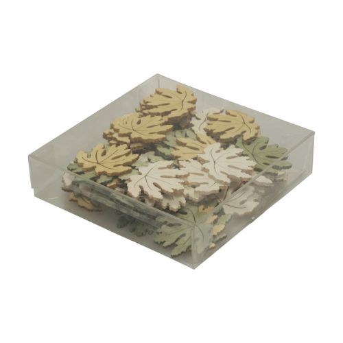 Artículo Decoración de mesa otoño decoración dispersa decoración de madera hoja de arce 4cm 72 piezas