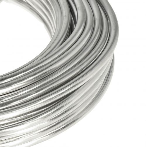 Artículo Alambre de aluminio plateado brillante alambre artesanal alambre decorativo Ø5mm 1kg
