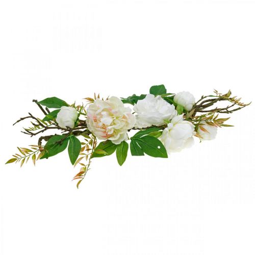 Artículo Adorno de peonía, decoración de mesa, rama de Paeonia blanca L60cm