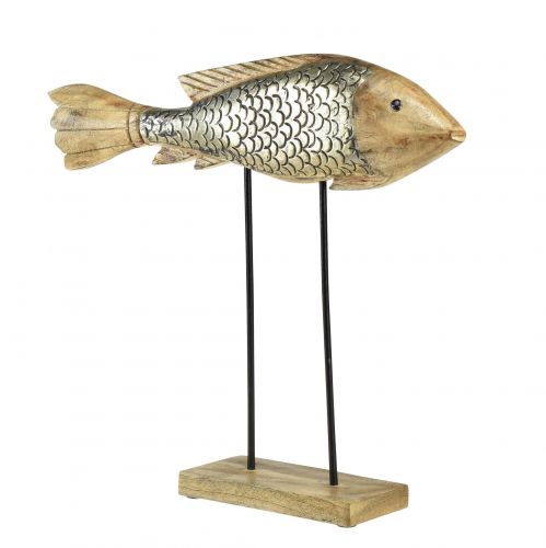 Artículo Pez de madera con decoración de metal decoración de peces 35x7x29,5cm