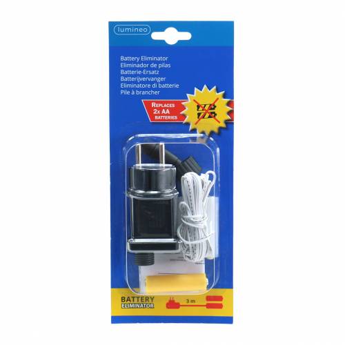 Adaptador de batería 3V 2 x AA 3m blanco