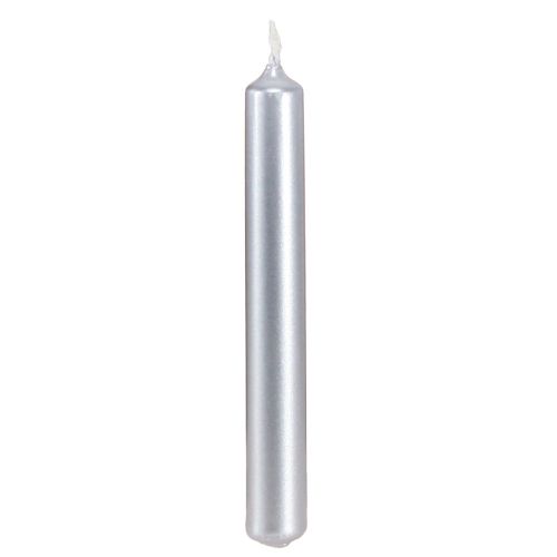 Floristik24 Velas de árbol Velas de árbol de Navidad plata 13x105mm 20 piezas