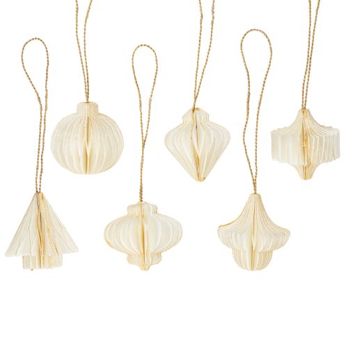 Artículo Elegantes adornos de papel para árbol de Navidad, decoración navideña, estilo escandinavo.