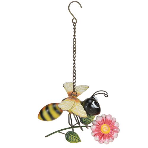 Artículo Decoración de abejas de metal para jardín, para colgar, pintada, 21 x 21 cm