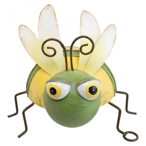 Artículo Figura de jardín abeja, figura decorativa insecto de metal H9.5cm verde amarillo