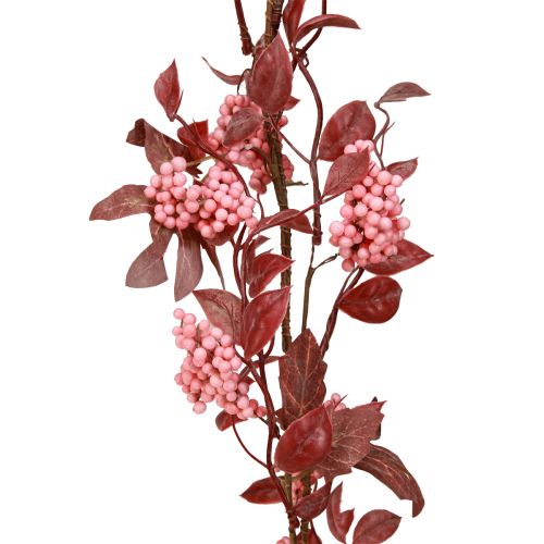 Floristik24 Guirnalda de hojas decoración otoñal percha decorativa en rosa 125cm