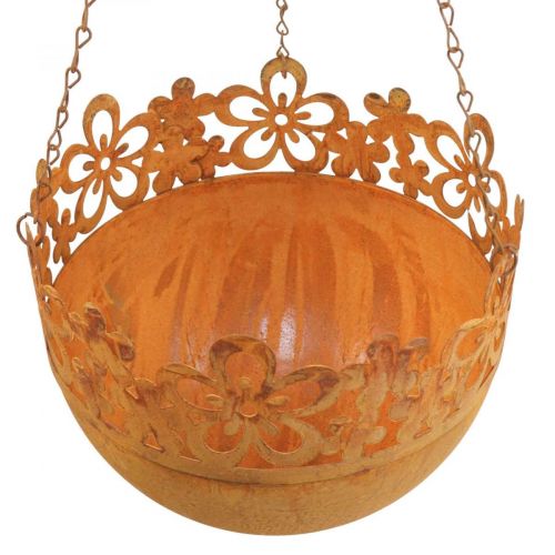 Artículo Cesta colgante decoración de metal óxido decoración colgante Ø20cm H16cm