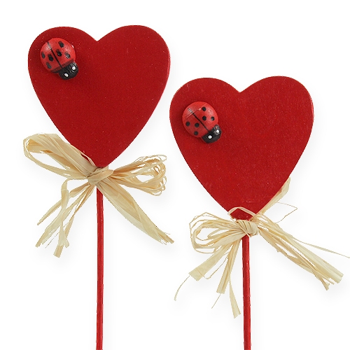 Corazones decorativos decoración esparcida corazones de  madera rojo Ø2cm 144p-07904