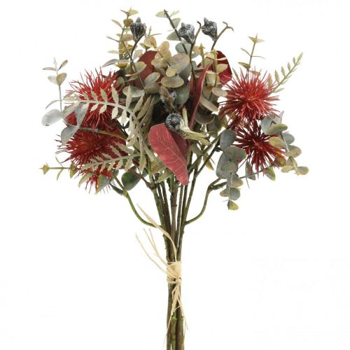  Ramo de flores artificiales eucalipto cardo decoración  floral 36cm - comprar barato en línea