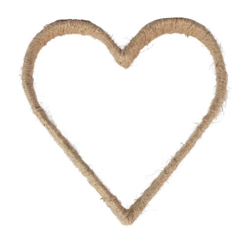 Floristik24 Estilo boho, aro metálico corazón aro decorativo cinta yute 30cm