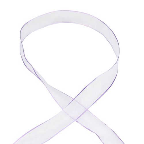 Artículo Cinta de gasa cinta de organza organza violeta 25mm 20m