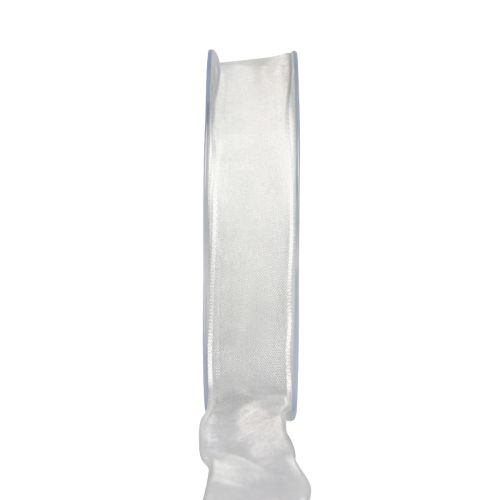 Cinta de gasa cinta de organza cinta decorativa organza blanca 15mm 20m