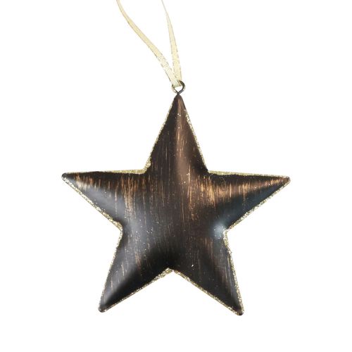 Artículo Adornos para árboles de Navidad estrella decorativa metal negro dorado Ø11cm 4ud