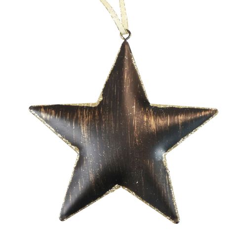 Artículo Decoración del árbol de Navidad decoración estrella metal negro oro Ø15cm 3ud
