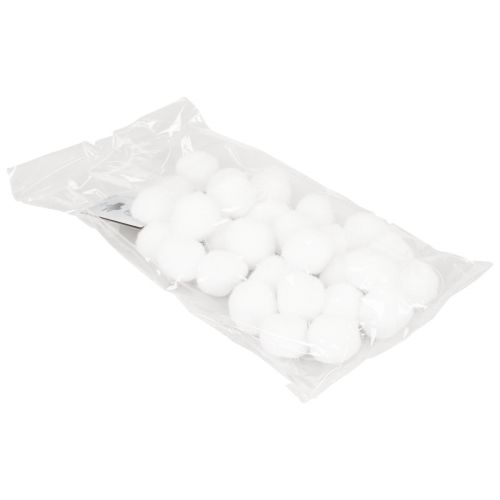 Artículo Decoración del árbol de Navidad guirnalda de bolas de nieve decoración blanca 185cm