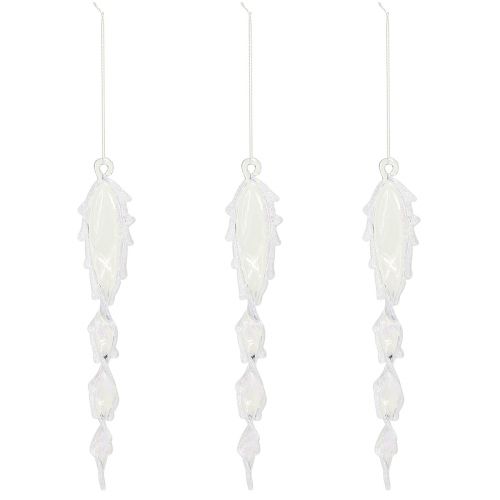 Artículo Carámbano decorativo decoración de invierno para colgar blanco claro 23m 4 piezas