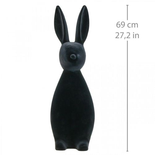Floristik24 Deco Bunny Black Deco Easter Bunny Flocado H69cm