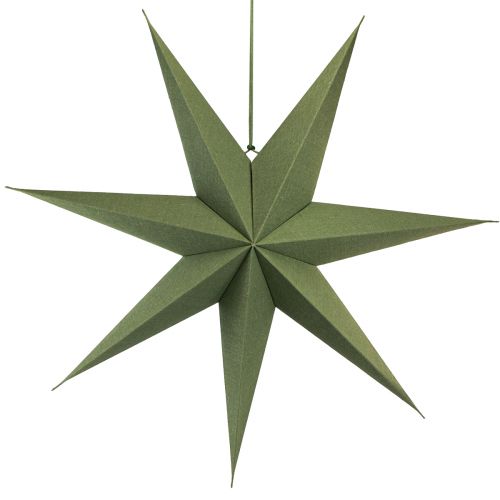 Floristik24 Lámpara decorativa estrella de papel para colgar yute verde 75x20cm