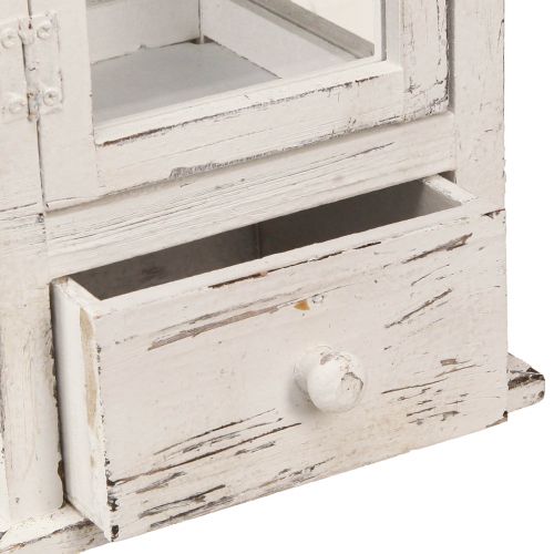 Artículo Farol decorativo vintage con cajón blanco 20×20cm H51cm