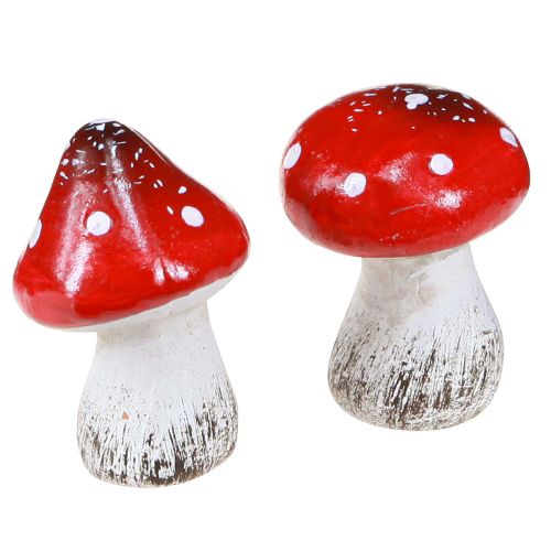 Floristik24 Setas decorativas agáricos de mosca de cerámica rojo, blanco H5cm 6 piezas