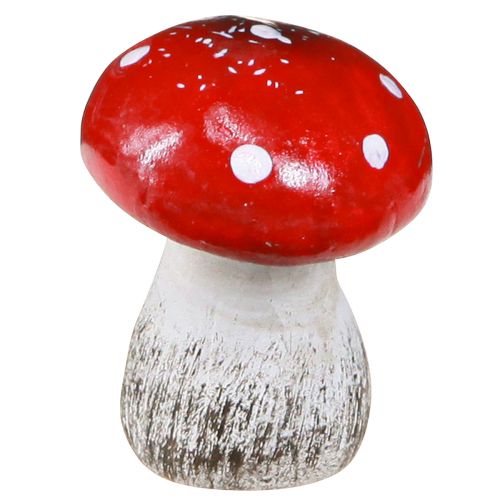 Artículo Setas decorativas agáricos de mosca de cerámica rojo, blanco H5cm 6 piezas