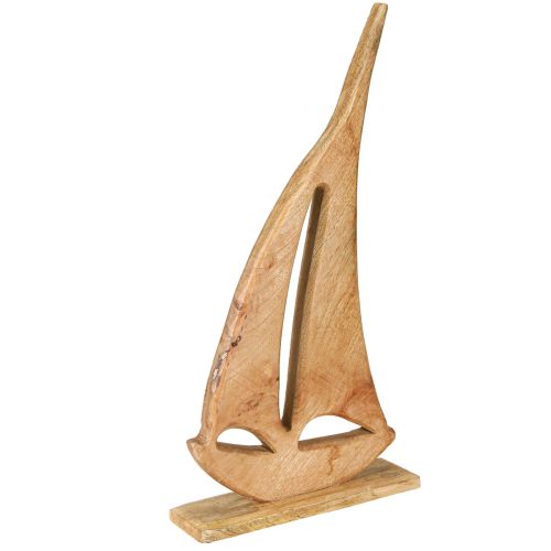 Decoración Velero Madera sobre Base Natural Marítimo H57,5cm