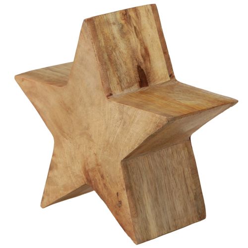 Artículo Estrella decorativa estrella de madera roja decoración natural de madera de mango Ø20cm