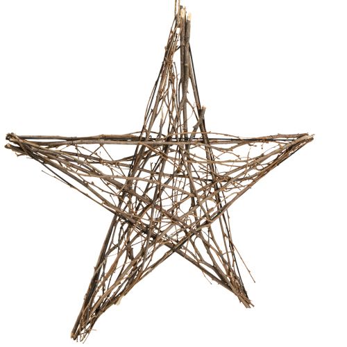 Floristik24 Estrella decorativa de ramitas de nochebuena para colgar 60cm