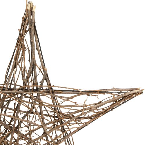 Artículo Estrella decorativa de ramitas de nochebuena para colgar 60cm