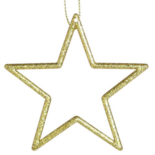 Artículo Estrellas decorativas Adornos para árboles de Navidad brillo dorado 7,5 cm 40 piezas