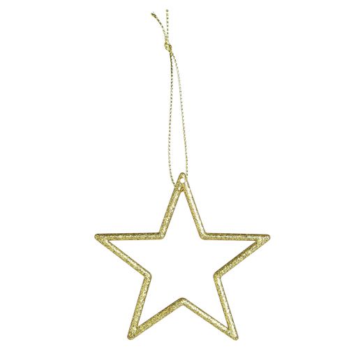 Artículo Estrellas decorativas Adornos para árboles de Navidad brillo dorado 7,5 cm 40 piezas