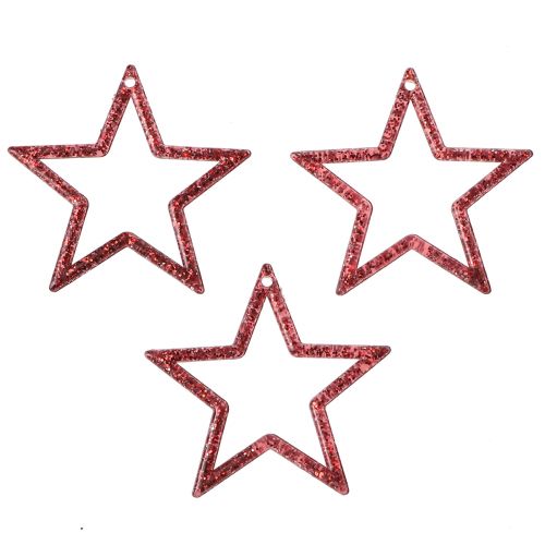 Floristik24 Estrellas decorativas purpurina roja pequeñas estrellas navideñas 4,5cm 120uds