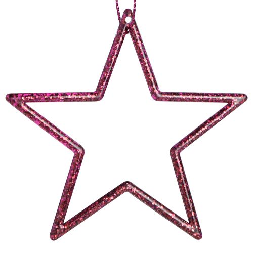 Artículo Estrellas decorativas poinsettias para colgar Berry Glitter 7,5cm 40uds