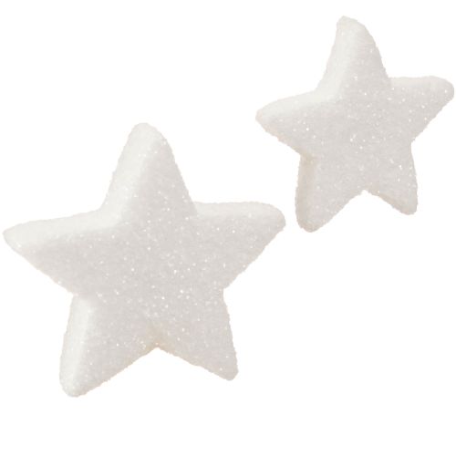 Floristik24 Estrellas decorativas decoración espolvoreada con purpurina blanca Navidad 4/5cm 36 piezas