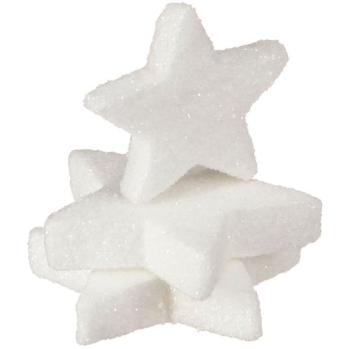 Artículo Estrellas decorativas decoración espolvoreada con purpurina blanca Navidad 4/5cm 36 piezas