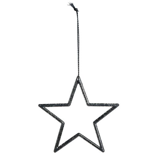 Artículo Estrellas decorativas para colgar purpurina negra Ø7,5cm 40 uds.