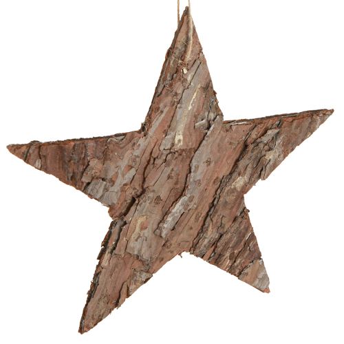 Floristik24 Estrellas decorativas para colgar hechas de corteza de pino estrellas de pino 20cm 3 piezas