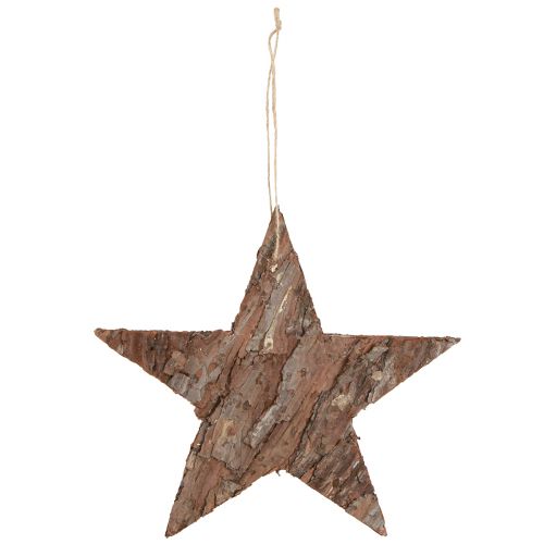 Artículo Estrellas decorativas para colgar hechas de corteza de pino estrellas de pino 20cm 3 piezas