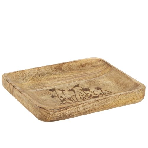 Bandeja decorativa de madera con estampado floral madera de mango 20×15,5cm