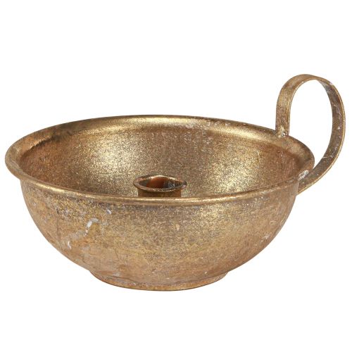 Taza decorativa con portavelas portavelas dorado antiguo Ø17cm