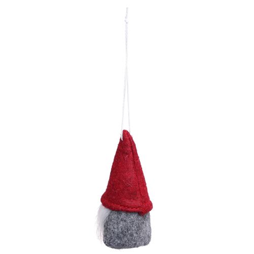 Artículo Gnomo decorativo adornos para árboles de Navidad fieltro rojo gris 5×9cm 6 piezas