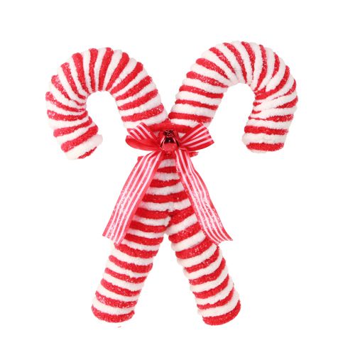 Artículo Bastones de caramelo decorativos para colgar adornos para árboles de Navidad rojo y blanco 28cm