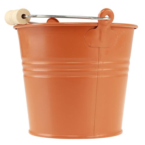 Artículo Jardinera decorativa de metal con forma de cubo naranja marrón Ø16cm H14,5cm 1,6L