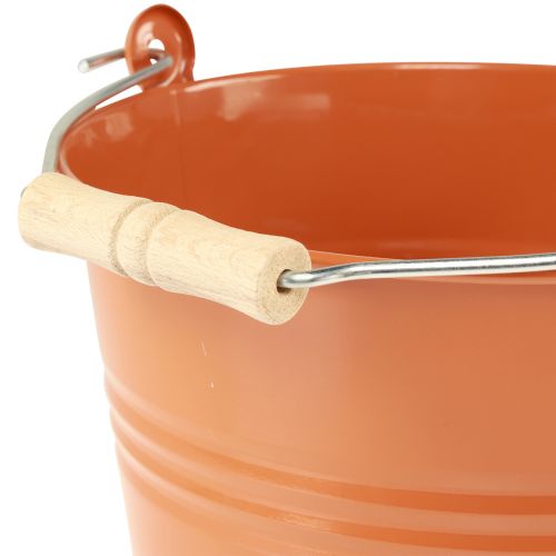 Artículo Macetero decorativo de metal marrón naranja Ø22cm H21,5cm 6L