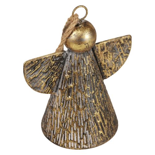 Floristik24 Campana decorativa Ángel de Navidad, decoración de campana de Navidad aspecto antiguo dorado 21cm