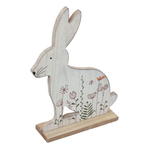 Floristik24 Conejito decorativo sentado conejito de madera Conejito de Pascua madera 26×19,5cm